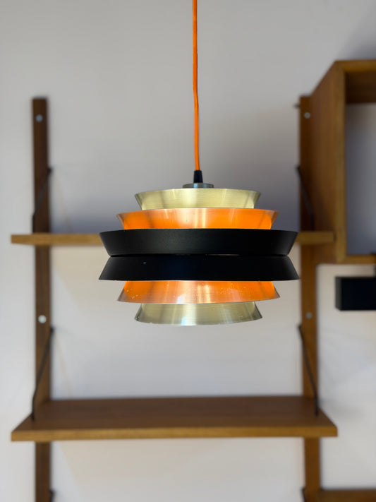 Lamellenlampe Trava silber schwarz orange von Carl Thore für Granhaga