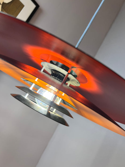 Lamellenlampe neu lackiert orange schwarz