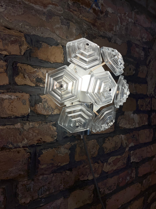 Wandlampe Eiskristall von VEB Kristallleuchtenbau Ebersbach