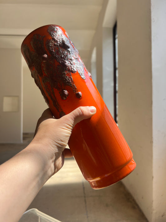 Vase Fat Lava 8-30 orange von Scheurich West Germany