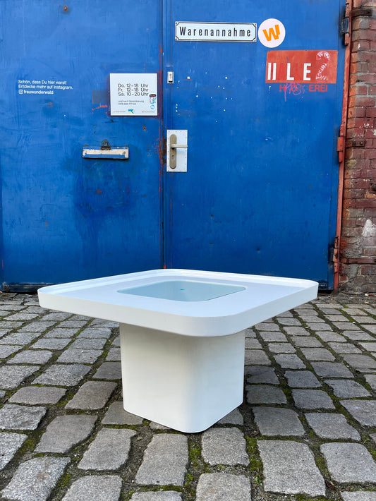 Couchtisch weiß Kunstoff Glas von Peter Ghyczy