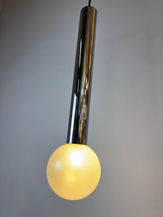 Hängelampe Big Globe Perlmutt Chrom von Motoko Ishii für STAFF