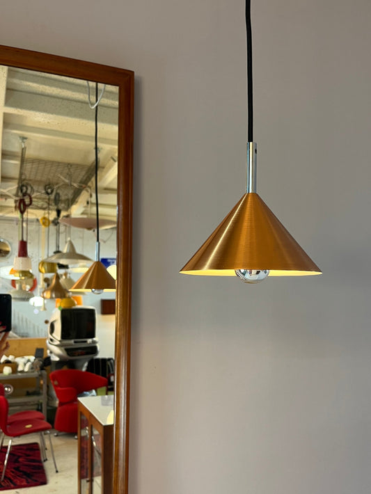 Trichterlampe Kupfer mit silbernen Akzenten