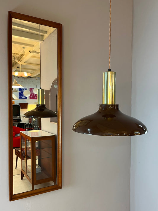 Hängelampe braun Messing aus Dänemark
