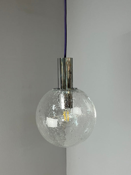 Hängelampe Größe S Einschlussglas Chrom von Doria