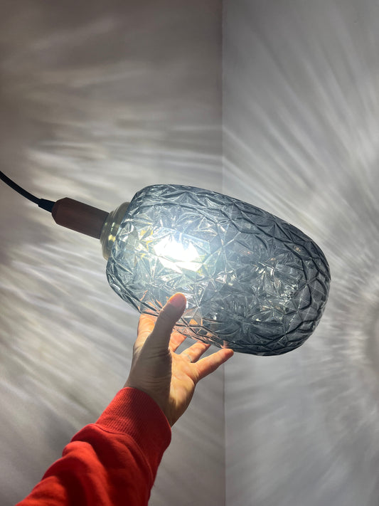 Hängelampe Glas Teak