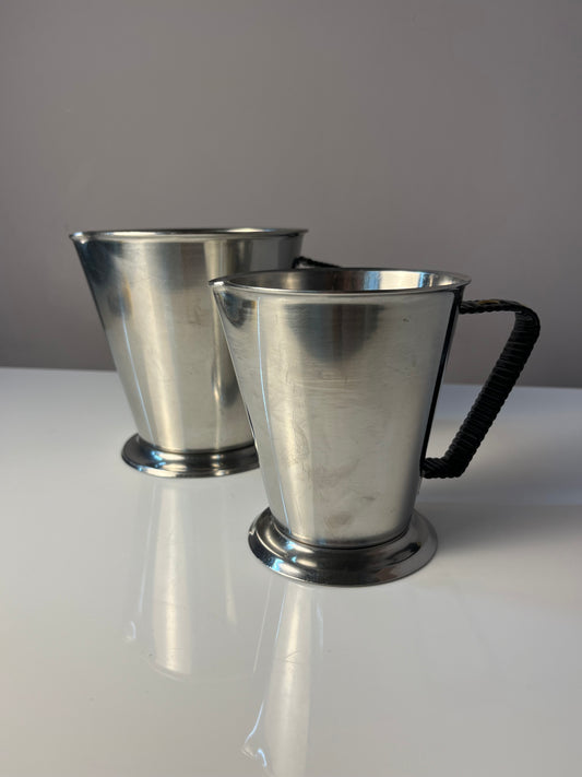 Set: 2x Kanne Edelstahl mit Webgriff aus Dänemark
