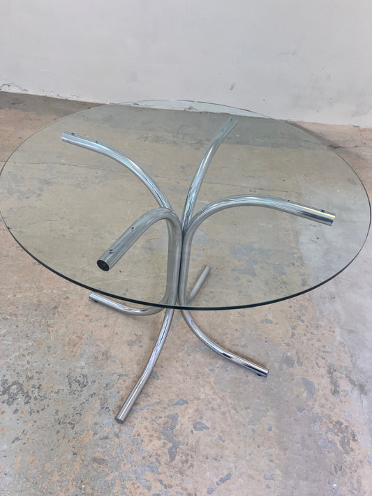 Runder Esstisch Glas & Chrom