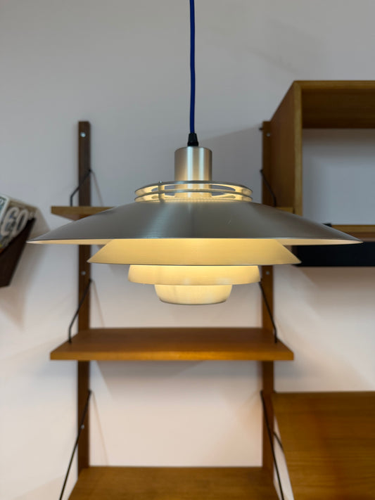 Lamellenlampe Modell Dania 2040 silber von Kurt Wiborg für JEKA