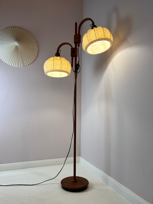 Stehlampe Teak und Seide von DOMUS