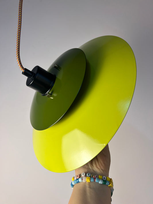 Lamellenlampe teils neu lackiert grün schwarz aus Dänemark