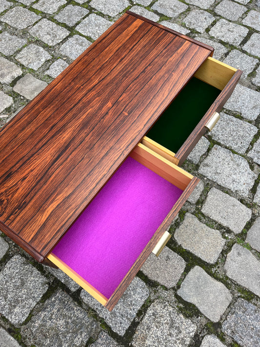 Lowboard Palisander mit Messinggriffen