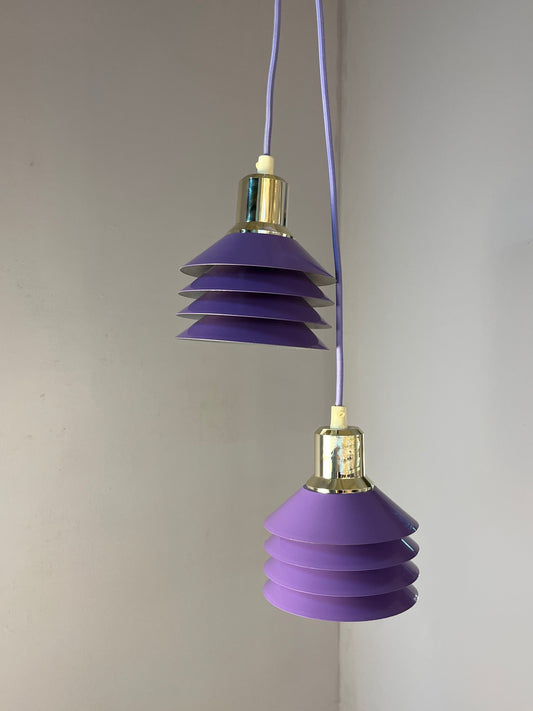 Lamellenlampe Modell Siam lila silber von Design Light