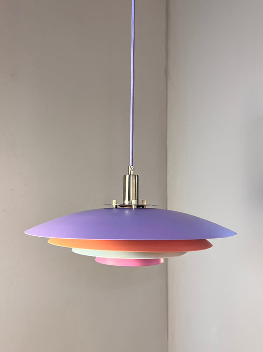 Lamellenlampe neu lackiert flieder peach pink aus Dänemark