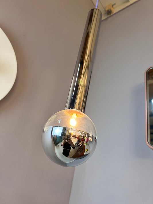 Hängelampe Big Globe Chrom 49 cm von Motoko Ishii für STAFF