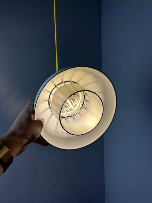 Hängelampe Minisol weiß silber neu lackiert von K. Kewo für Nordisk Solar