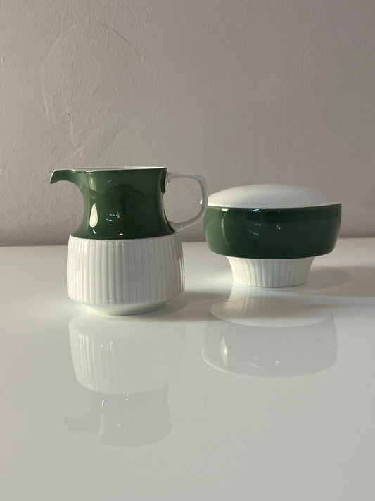 Set: Zucker & Milch Modulation Secunda grün von Tapio Wirkkala für Rosenthal