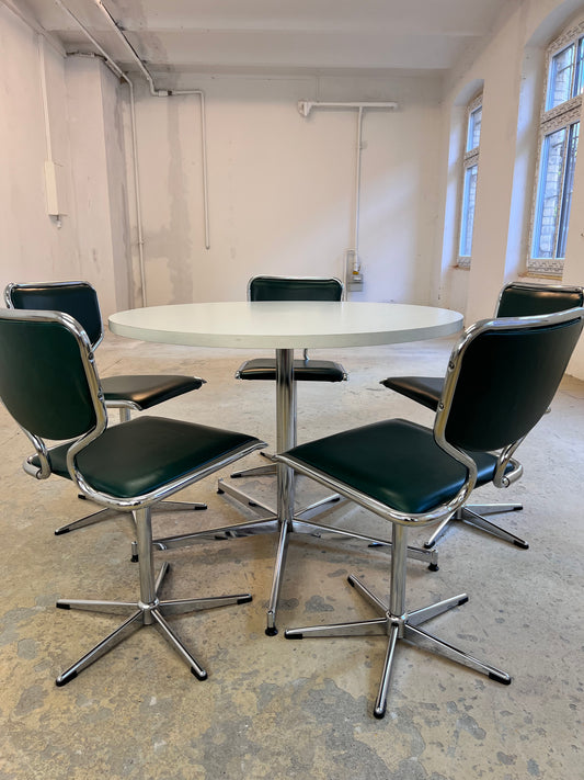 Runder Esstisch weiß Chrom