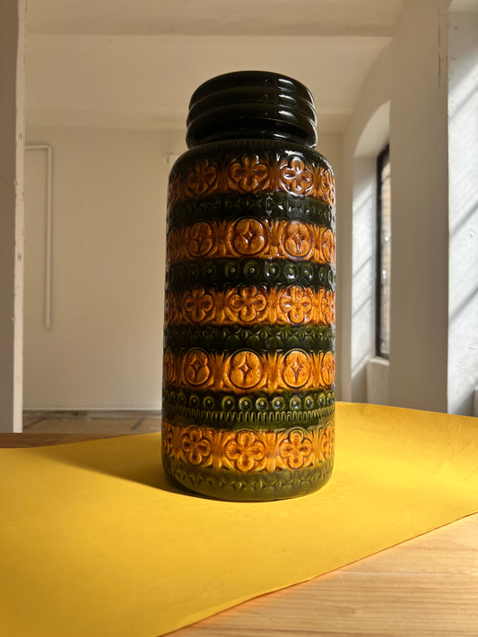 Bodenvase 289-47 grün gelb von Scheurich West Germany