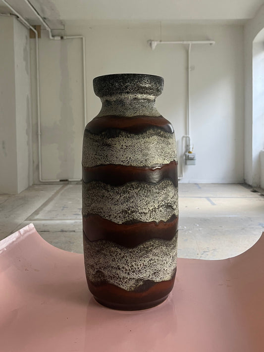Bodenvase 70-45 braun weiß von Bay Keramik West Germany