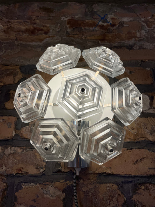 Wandlampe Eiskristall von VEB Kristallleuchtenbau Ebersbach