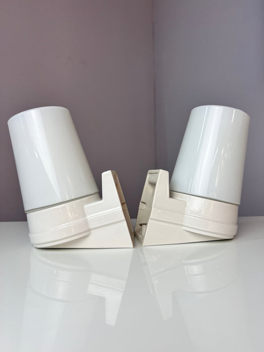 Set: 2x Wandlampe Modell 6070 weiß Sigvard Bernadotte für Ifö