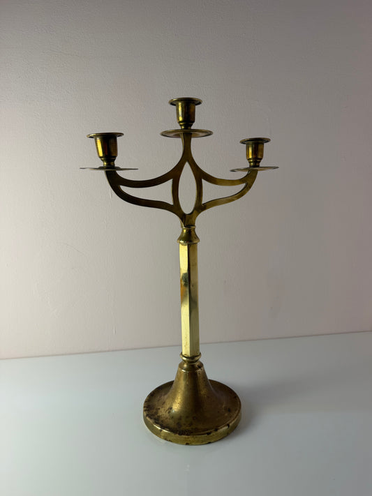 Dreiarmigen Kerzenständer Messing aus Dänemark