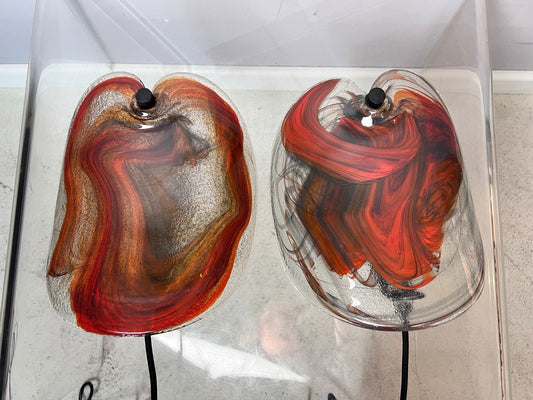 Set: 2x Wandlampe orange Glas von Per Lütken für Holmegaard