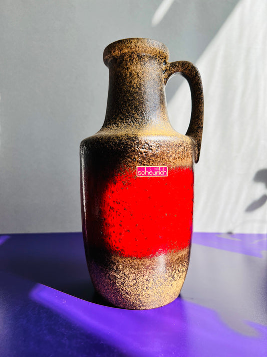 Vase rot braun von Scheurich West Germany