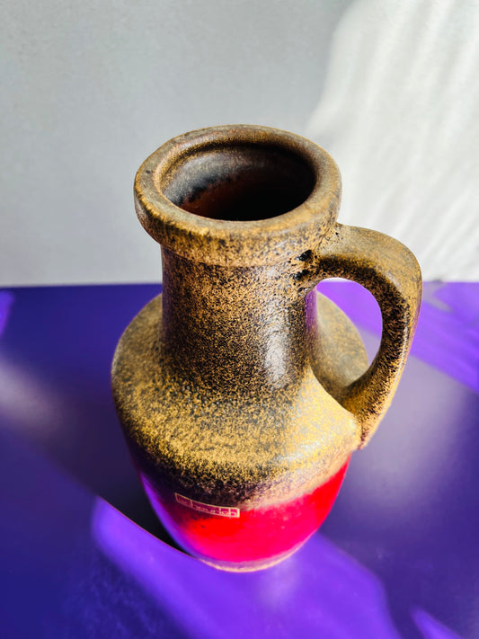 Vase rot braun von Scheurich West Germany