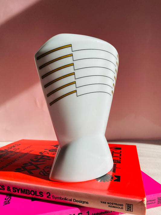 Vase weiß gold Porzellan von Josep Llusca für Rosenthal Studio Line