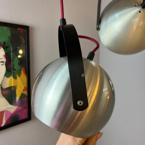 Kugellampe mit Kippmechanismus silber schwarz