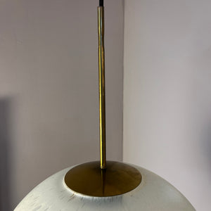 Kugellampe weiß Glas Messing von Peill & Putzler