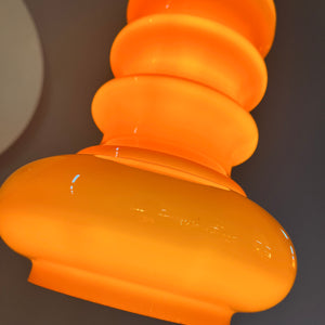 Hängelampe orange Glas