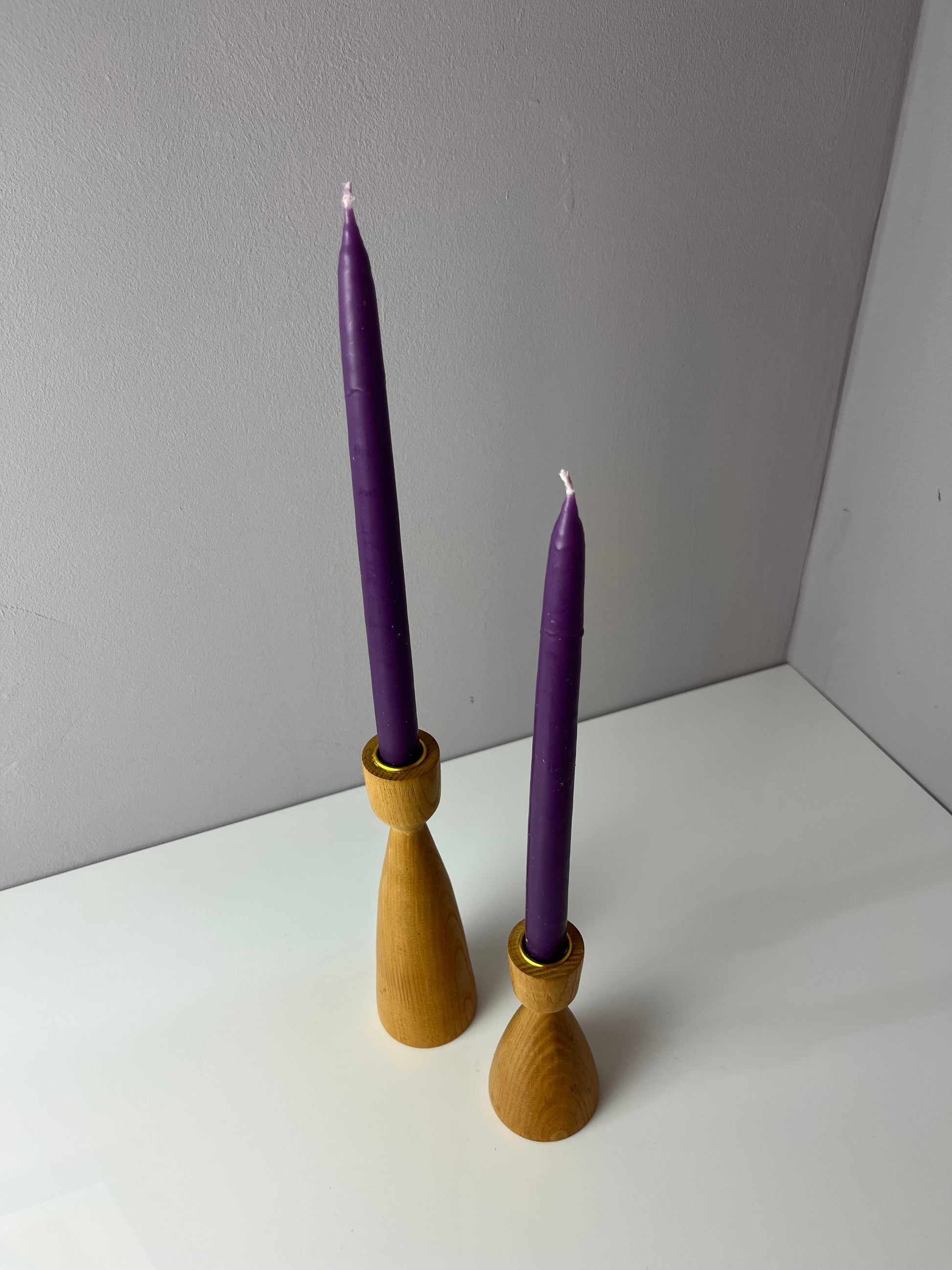 Set: 2x Kerzenständer Eiche