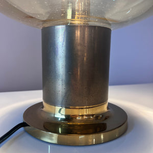 Tischlampe Messing Glas mundgeblasen