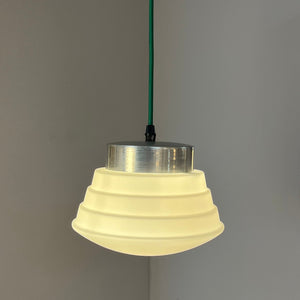 Hängelampe weiß silber Glas