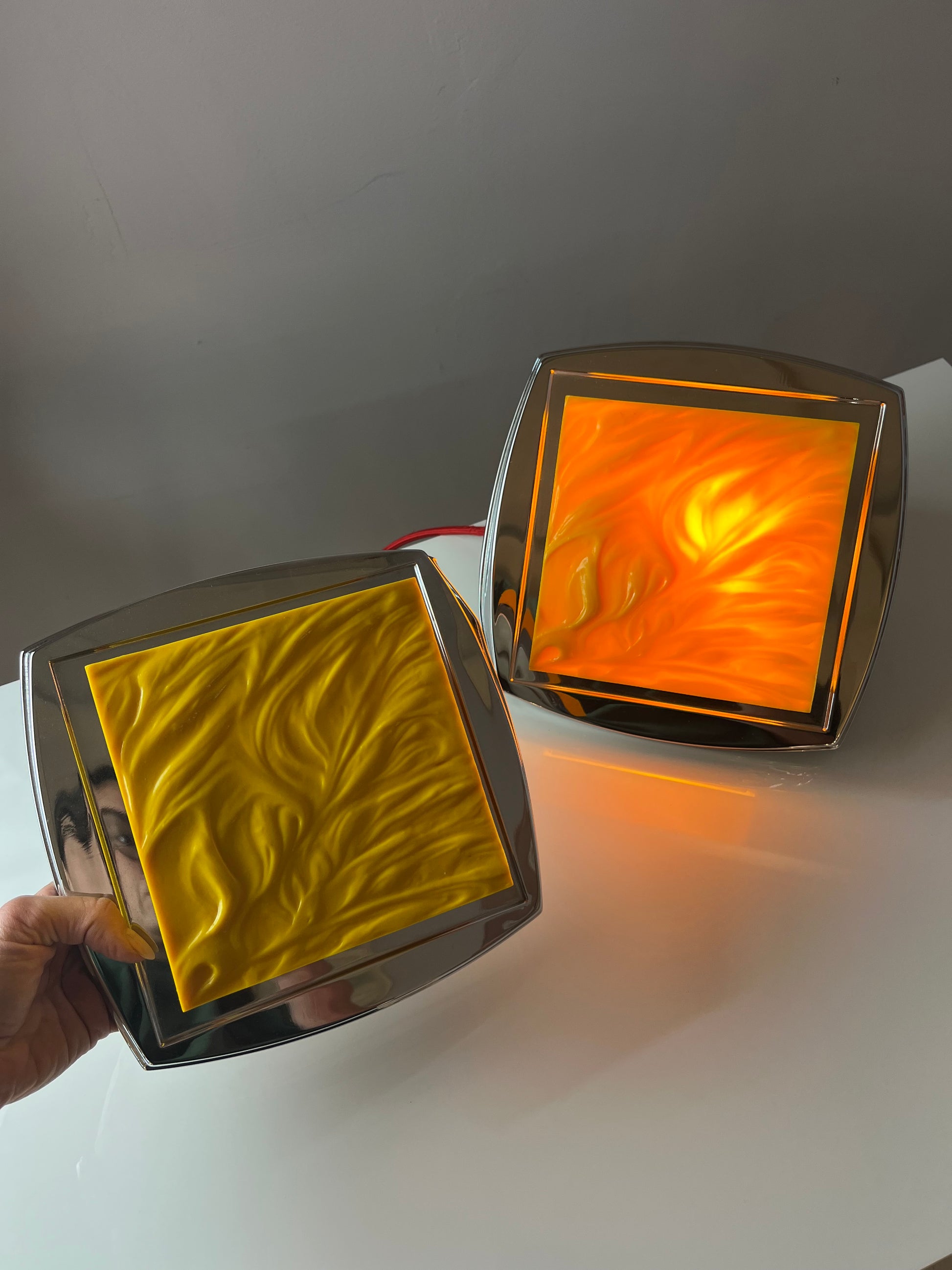 Wandlampe gelb Chrom von Uwe Mersch