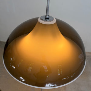 Stehlampe braun weiß Acryl Chrom von Elio Martinelli