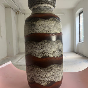 Bodenvase 70-45 braun weiß von Bay Keramik West Germany