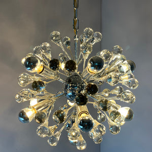 Sputnik Kronleuchter Chrom Glas aus Italien