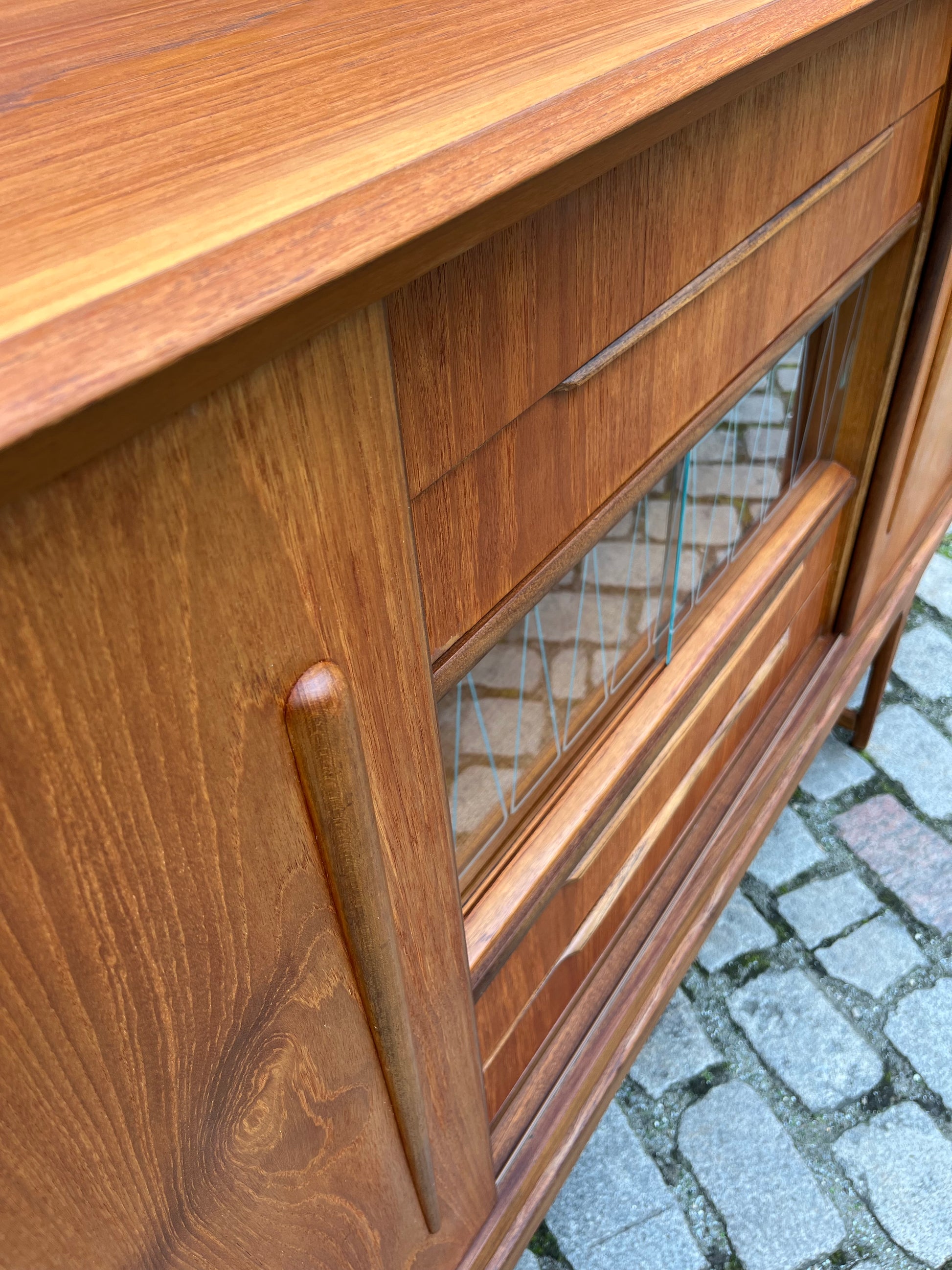 Highboard mit Vitrine Teak aus Dänemark