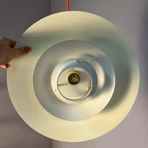 Lamellenlampe neu lackiert blaugrün von JEKA