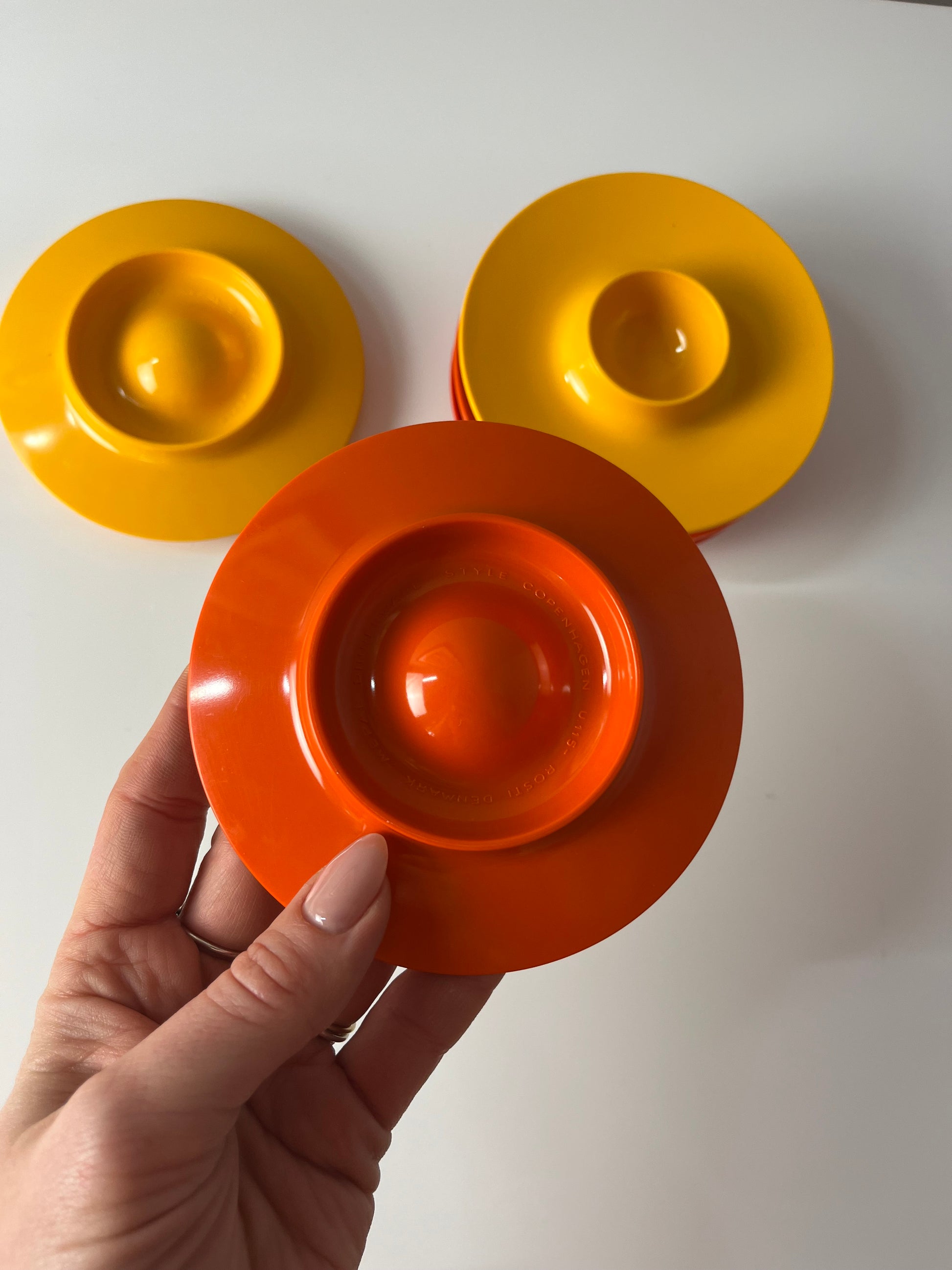 Set: 6x Eierbecher gelb orange rot von Mepal