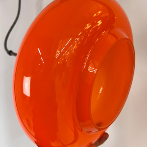 Hängelampe orange Glas aus Dänemark