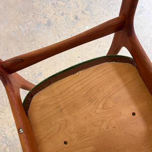 Set: 4x Polsterstuhl grün Teak von Schiønning & Elgaard für Randers Møbelfabrik