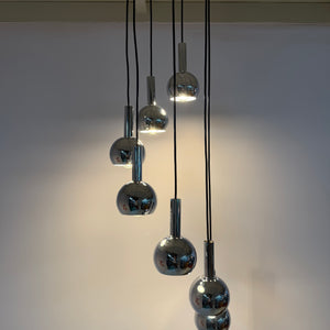 Kaskadenlampe 7-flammig Chrom von Richard Essig