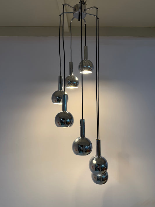 Kaskadenlampe 7-flammig Chrom von Richard Essig