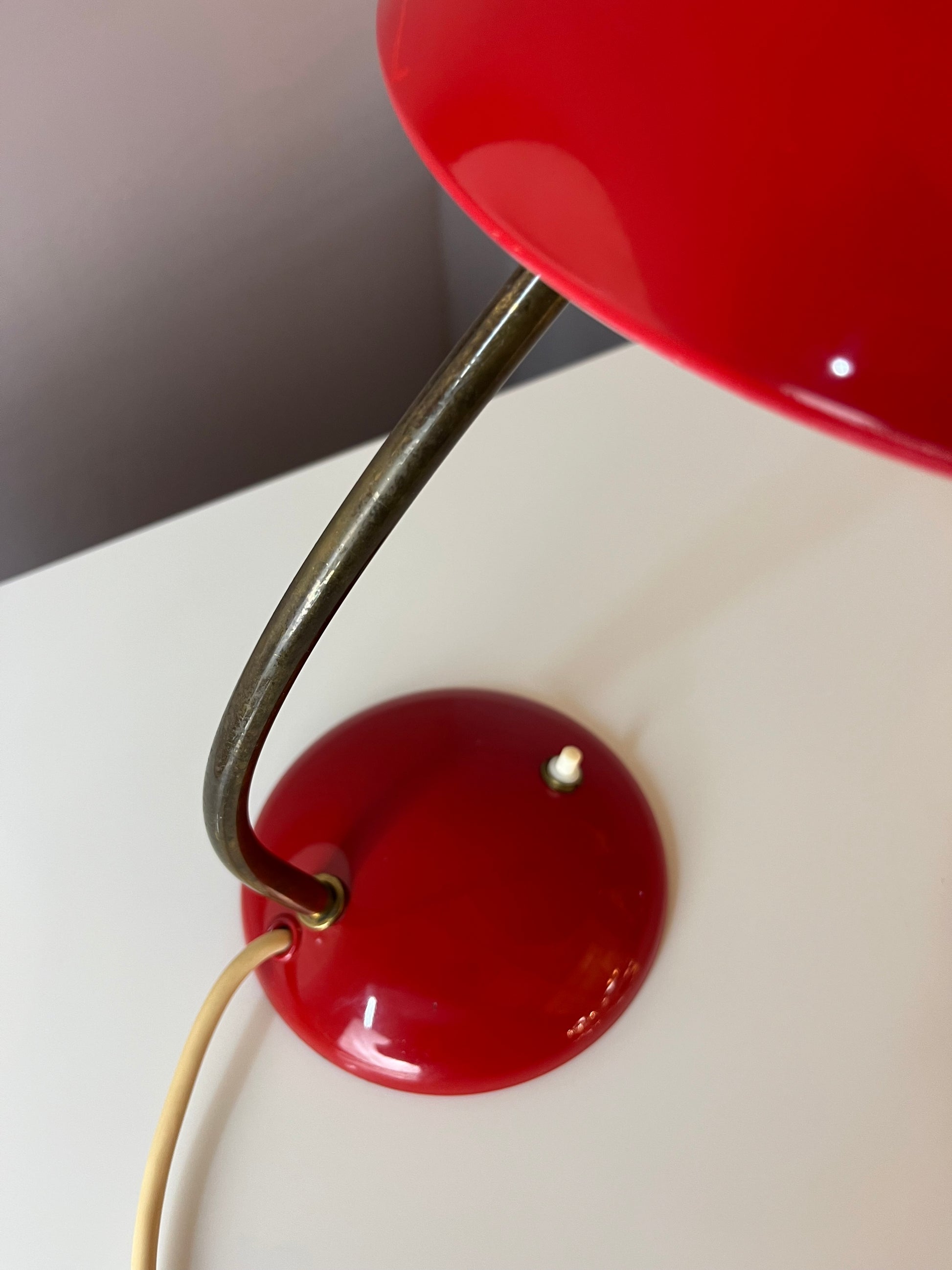 Schreibtischlampe Typ 6781 rot von Christian Dell für Kaiser Idell
