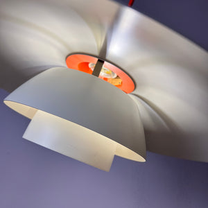 Lamellenlampe PH4 weiß orange von Poul Henningsen für Louis Poulsen